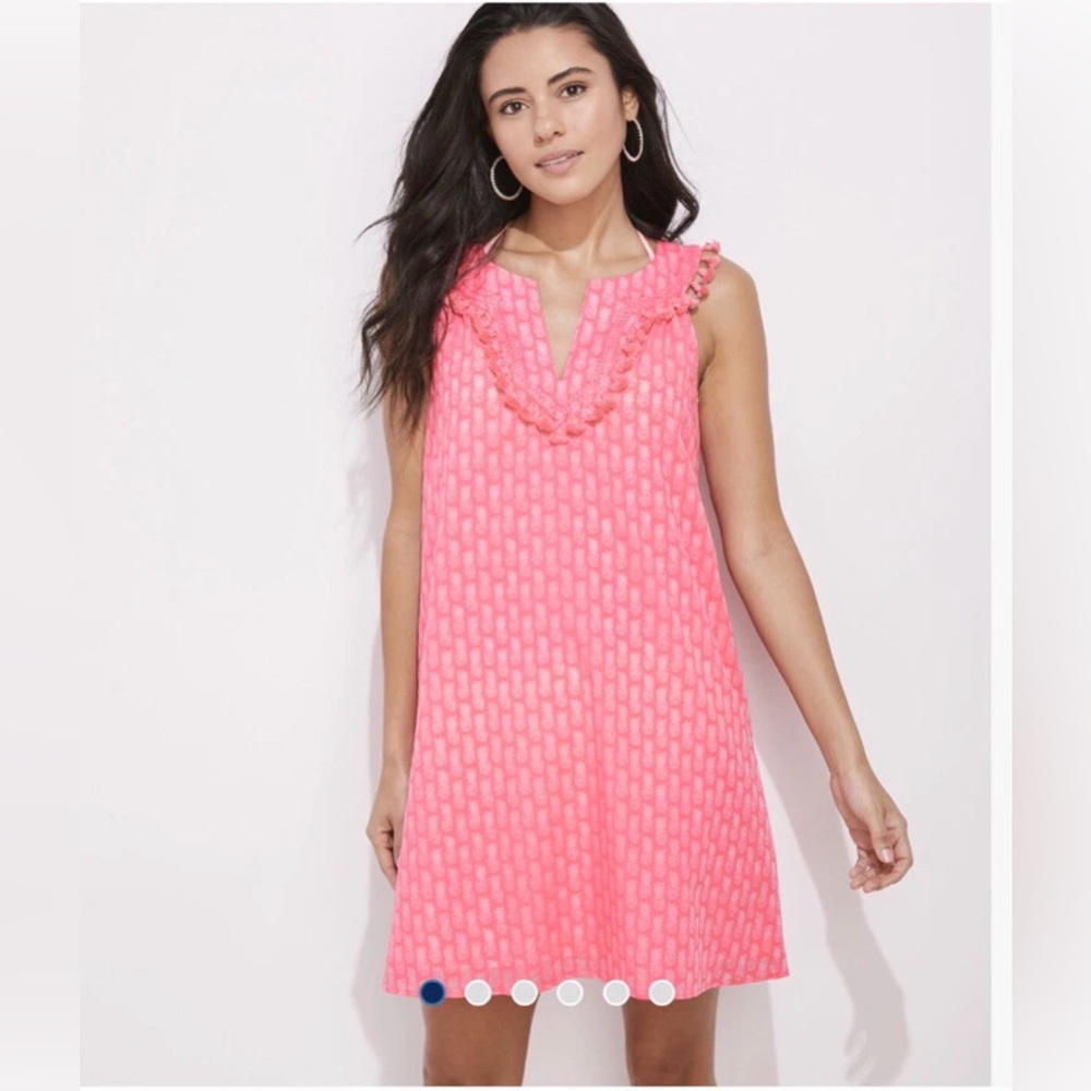 Vineyard vines burnout pineapple tassel swim cover up dress